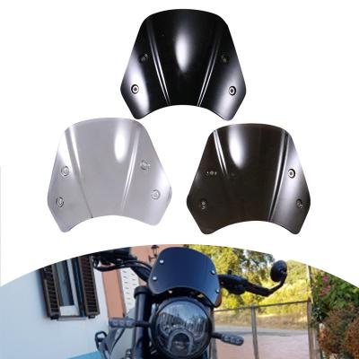 China PC+Iron Moto Front Windshield Windscreen Wind Deflector with Benelli Leoncino 500 Brackets for sale