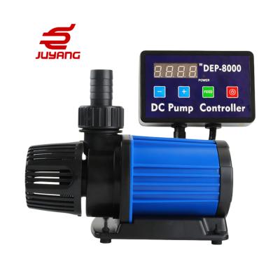 China Anti- Dry Protection JUYANG 8000L/H Electrical 24 Volt Dc Submersible Fountain Water Pump Adjustable Flow Water Motor 5hp Aquarium Pond Water Pump for sale