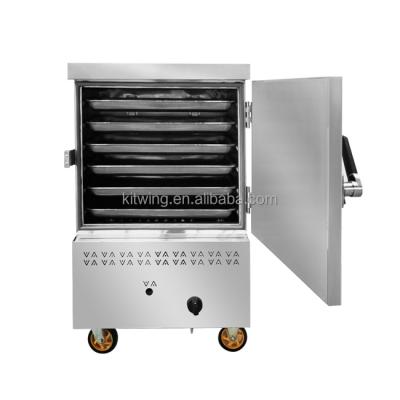 China Restaurant Commercial 6 Trays Rice Keep Warm Machine Rice Steaming Gas Steamer Cabinet Machine for sale