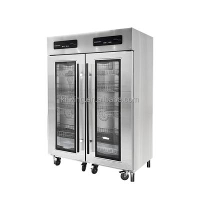 China Hotel Wholesale Cheap Double Door Computer Panel Disinfection Cabinet With Cart for sale