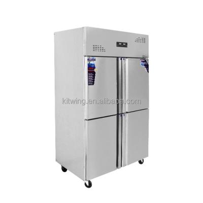 China Double-temperature Double Temperature Four Doors Commercial Kitchen Stainless Steel Freezer Refrigerator For Sale for sale