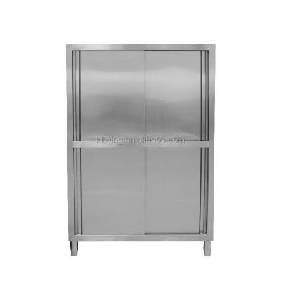 China Restuarant Kitchen Commercial Stainless Steel Sliding Door Restaurant Kitchen Cabinet Cupboard With Adjustable Feet for sale