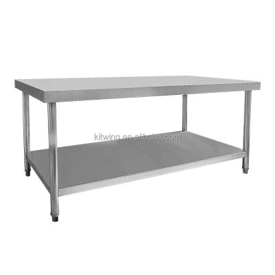 China Prepare Food Commercial Kitchen Stainless Steel Working Table Bench With Adjustable Shelf for sale