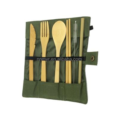 China Wholesale Eco-Friendly Natural Reusable European Tableware Camping Home Gifts Picnic Accessories Tableware Travel Bamboo Set for sale