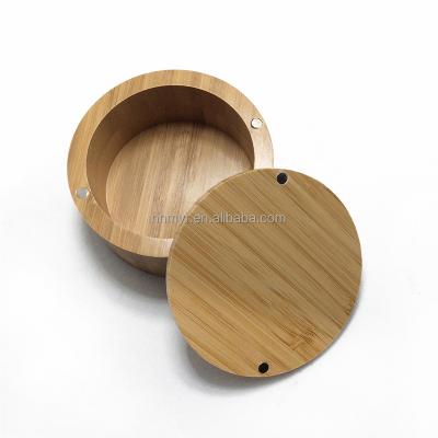 China Personal Care Cosmetic Bamboo Eco Friendly Natural Round Storage Container Wooden Box With Bamboo Lid Can Be Used For Watch Box for sale