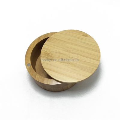 China Personal Care Bamboo Cosmetic Packaging Mini Round Size Zen Box Eco Friendly Customized Bamboo for sale