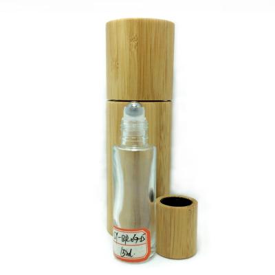 China Personal Care Waste Containers Zero Store 15ml Roll On Bottle Glass Bamboo for sale