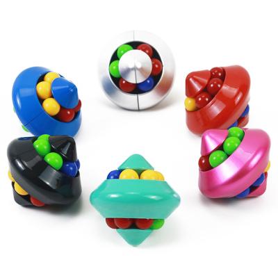 China Plastic colorful bean bead puzzle magic cube, spin top toy, gift for kids and adults to relieve stress and autism for sale