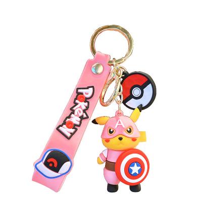 China Cute car key jewelry 3D cartoon keychains, children's and girls' backpack decoration accessories, hot cartoon image toys and gifts for sale