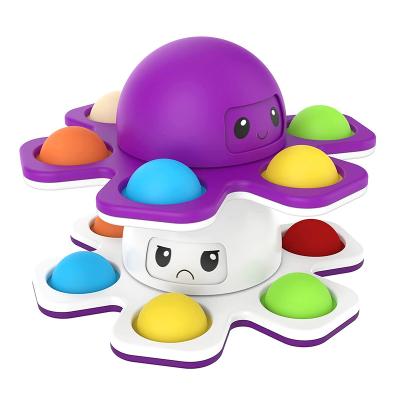 China Squeeze Bubble Pop Spinner Toys, Face-Changing Octopus Toy with Soft Pop Bubble, Hand Spinner Finger Toy for Autism ADD ADHD for sale