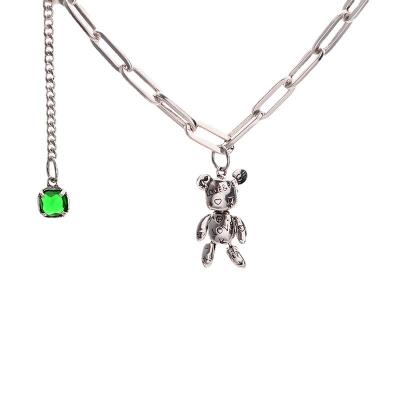 China Cute Japanese Cute Bear Necklace For Kids Girls Types Bear Charm Necklace Available All-matched for sale