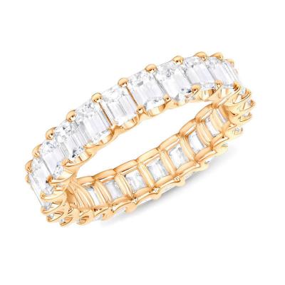 China FASHIONABLE Women's CZ Crystal Gold Plated Simple Diamond Ring Jewelry Engagement Wedding Tennis Ring for sale