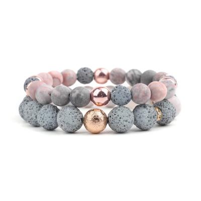 China Natural Stone Energy Lava Rock Beads 2022 FASHIONABLE Ladies Women Yoga Bracelet for sale