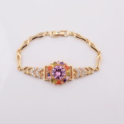 China Wholesale New Trendy Fashion Wire 18k Gold Plated Adjustable Zircon Bangle Bracelet Jewelry for sale