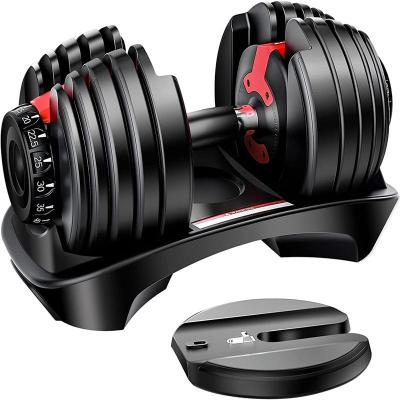 China New Detachable Gym Equipment Adjustable Dumbbell Set Factory Price Hex Body Pump Rubber Coated Dumbbell for sale