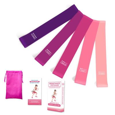 China Strength Forming Indoor Fitness Natural Latex Set Of 5 Fitness Hip Circle Bands Resistance Exercise Bands Set For Yoga for sale