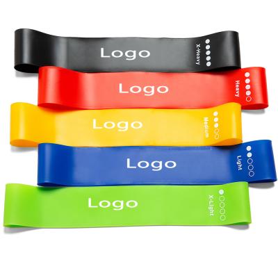 China Strength Training Indoor Fitness Logo Band Custom Fitness Bands Resistance Set Thin Set 5pcs Latex Resistance Band One Rubber Band for sale