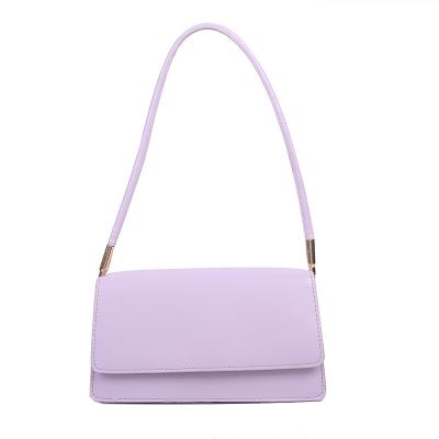 China 2022 new fashion factory direct sale shoulder bag women PU armpit bag and purse PORTABLE purple leather armpit bag purse for sale