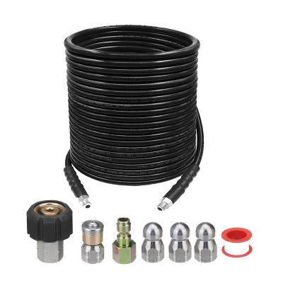 China 5800PSI High Pressure Drain Cleaner Jetter Sewer Pipe Cleaning Kit 100FT Hose, 1/4