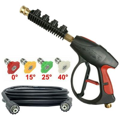 China car cleaning & Garden Watering Spray Gun 4000psi with 25ft Car Wash High Pressure Hose and 4pcs Nozzles Cleaner Cleaning High Pressure Nozzle Kit for sale