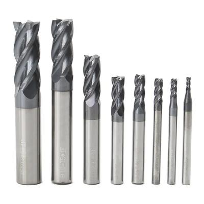 China CNC Process Wholesale Factories Manufacture Flat Head Four-slot Milling Tools Hrc45graphite End Mill Cutting Tools CNC Machine Center for sale