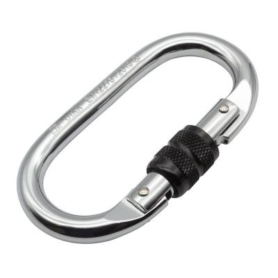 China Heavy Industry Hot Sale High Quality customized black metal clip hook spring 12KN climbing hammock carabiner for sale