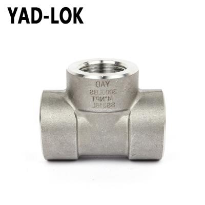 China YAD-LOK Factory Price Stainless Steel Water Pipe Fitting Female Thread Stainless Tee for sale