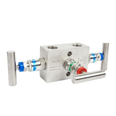 China YAD-LOK General 6000 PSI Three Way Manifold Stainless Steel Pneumatic Water Valve for sale