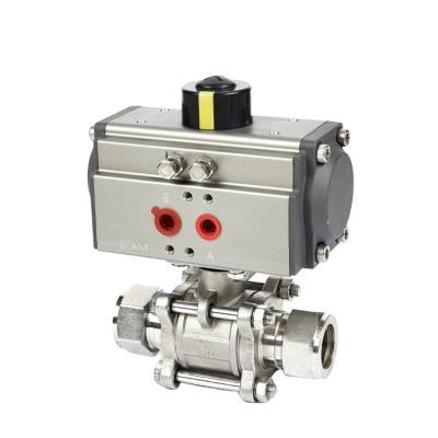 China YAD-LOK DN15 High Deck General Stop Ball Valve With Pneumatic Actuator for sale