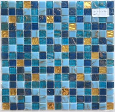 China Mosaico modern de vidrio for swimming pool mosaic blue for sale