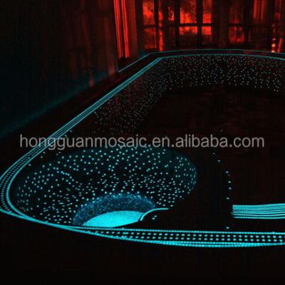 China Outside Swimming Pool Glass Mosaic Glow In The Pool Light Tile for sale