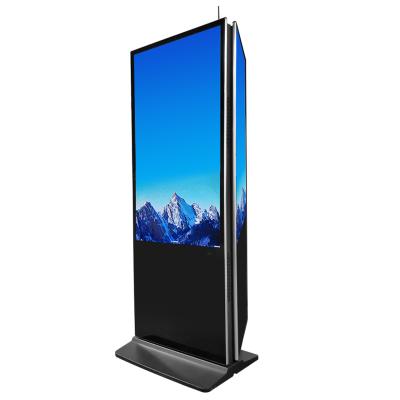 China 55 Inch Up-to-date Indoor Touch Screen Double Side Monitor Led Display POS System Advertising Kiosk for sale