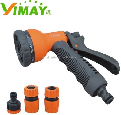 China Soft Handle 8 Style Garden Water Spray Gun Set for sale