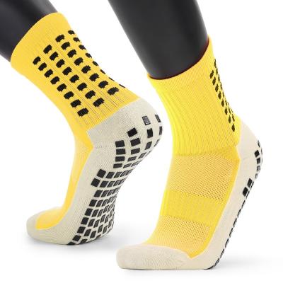 China Breathable Custom Logo Fashion Colorful Compression Designer Anti Slip Grip Football Soccer Socks Men Soccer Socks for sale