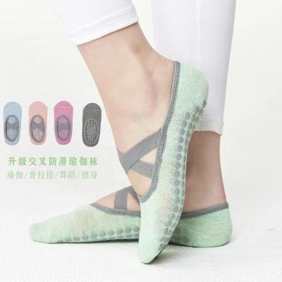 China Unisex yoga pilates socks Yili grip yoga tapedesign grip socks embroidery sport custom socks for sale