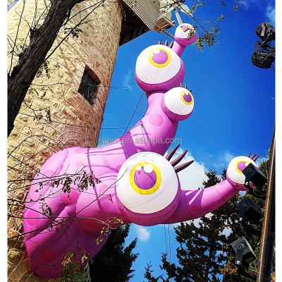 China New Design Purple Inflatable Eye Monster Art Pillar Decoration For Event Decoration for sale