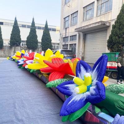 China Wedding Decoration Giant Decoration Colorful Inflatable Flower Chain with LED Light for Stage Decor for sale