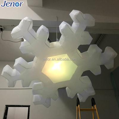 China Decoration Christmas Lighted Inflatable Snowflakes For Mall Ceiling Decoration for sale