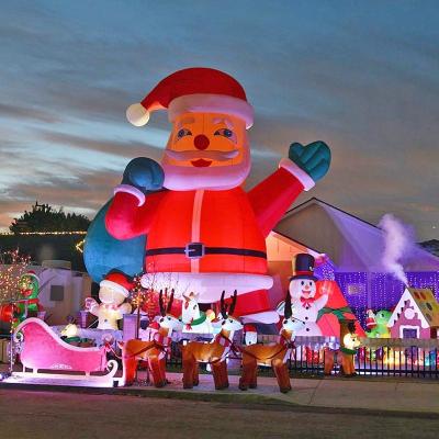 China Inflatable Santa Claus Decoration Christmas Lawn Advertising With Gift Bag For Christmas New Year Holiday for sale