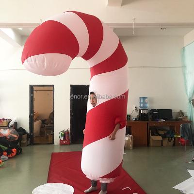 China Inflatable Candy Cane Decoration Christmas Decoration Costume For Parade Party Decoration for sale