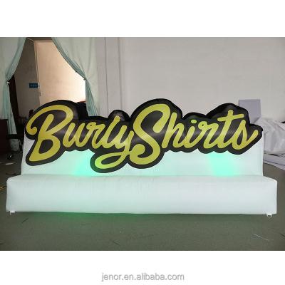 China Decoration Lighting Customized Inflatable Logo Letter Sign For Brand Advertising for sale