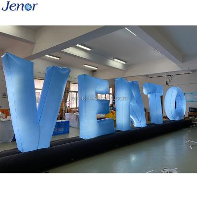 China Decoration Customized Advertising Letter Inflatable Billboard With Light For Brand Decoration for sale