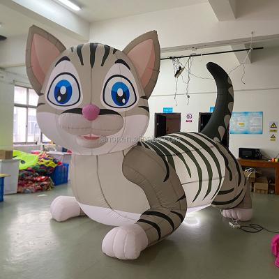 China Giant Cute Lighting Inflatable Decoration Cat Pet Animal Cartoon House For Party Decoration for sale