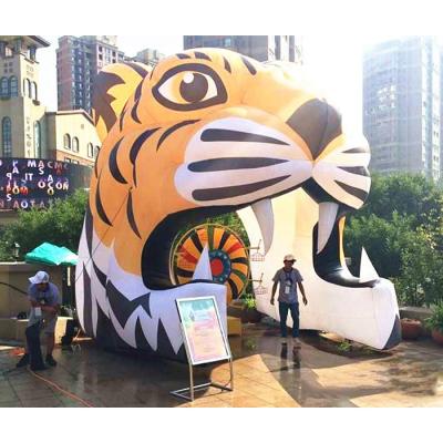 China Advertising the Giant Inflatable Tiger Football Tunnel for Sports Entrance for sale