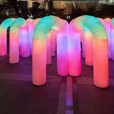 China Decoration City Lights Illuminate Hot Sales Inflatable Arch With Colorful Lighting For Outdoor Party Decoration for sale