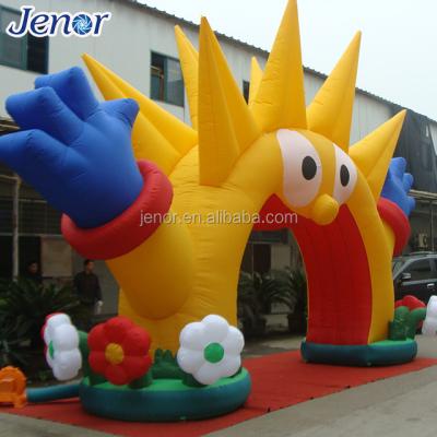 China Halloween Decoration Party Decoration Double Sides Inflatable Sunshine Arcade Entrance For Playground School Decoration for sale