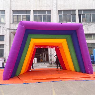 China Decoration Colorful Rainbow Arch Tunnel Inflatable Entrance for Pride Parade Party Decoration for sale