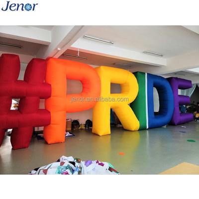 China Decoration Pride Parade Event Advertising Giant Inflatable #PRIDE Word Sign Balloon with light for sale