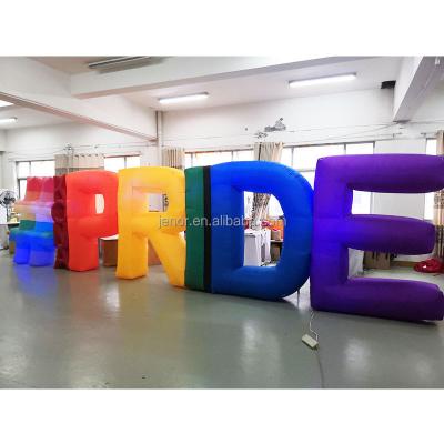 China Decoration Lighting Colorful Inflatable PRIDE Letters Background for Parade Sign Decor for sale