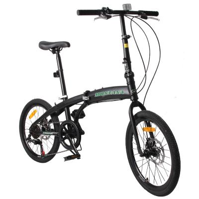 China 20 Inch Black Folding Steel Bike With Customizable Colors And OEM Parts Folding Lightweight Bike City Bicycle for sale